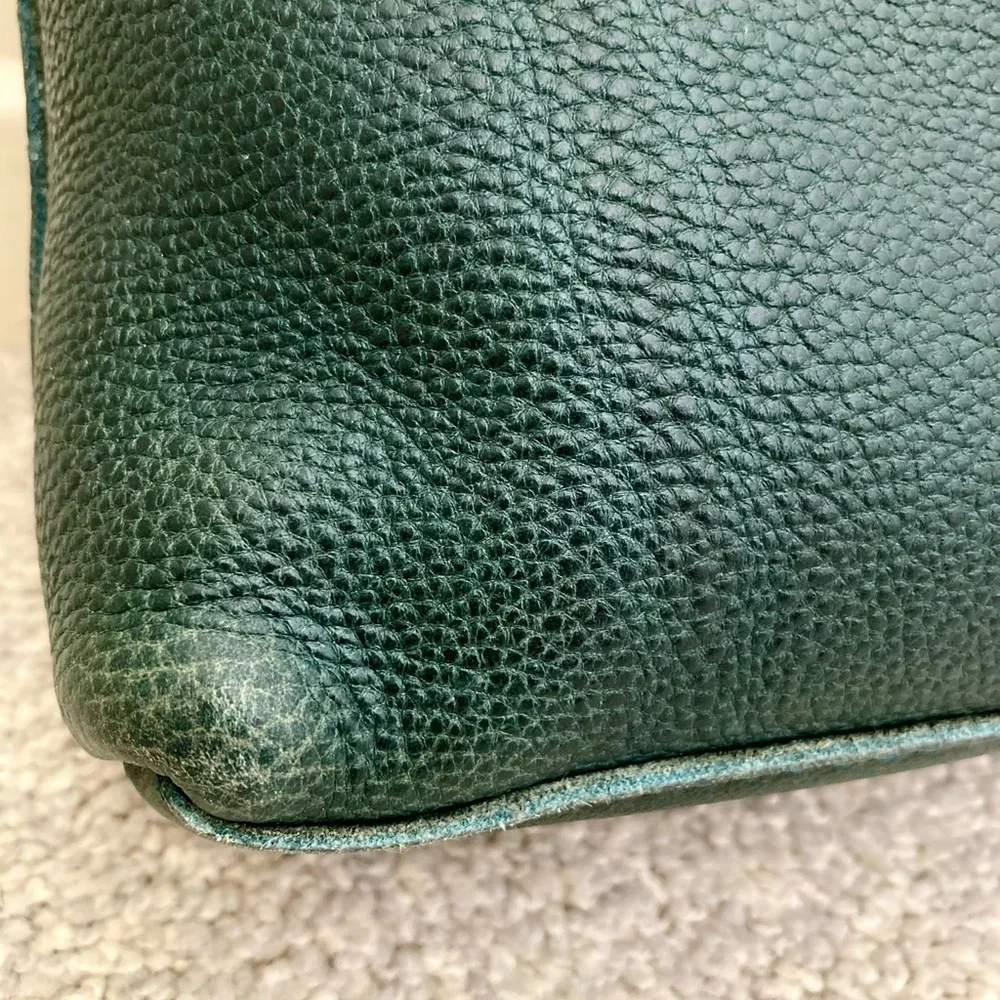 Portland Leather PLG Poppy Lagoon Teal Green Pebbled Leather Crossbody Bag Purse